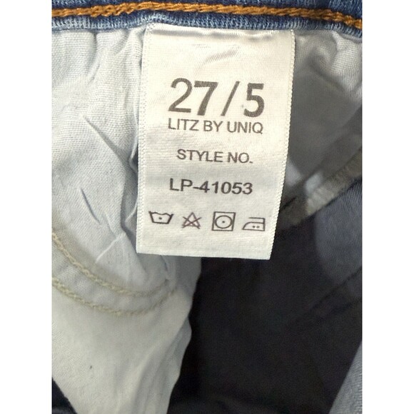 UNIQ BY LITZ High Rise Super Flare Bell Bottom Jeans Womens Size 27/5 Stretch - Picture 11 of 13